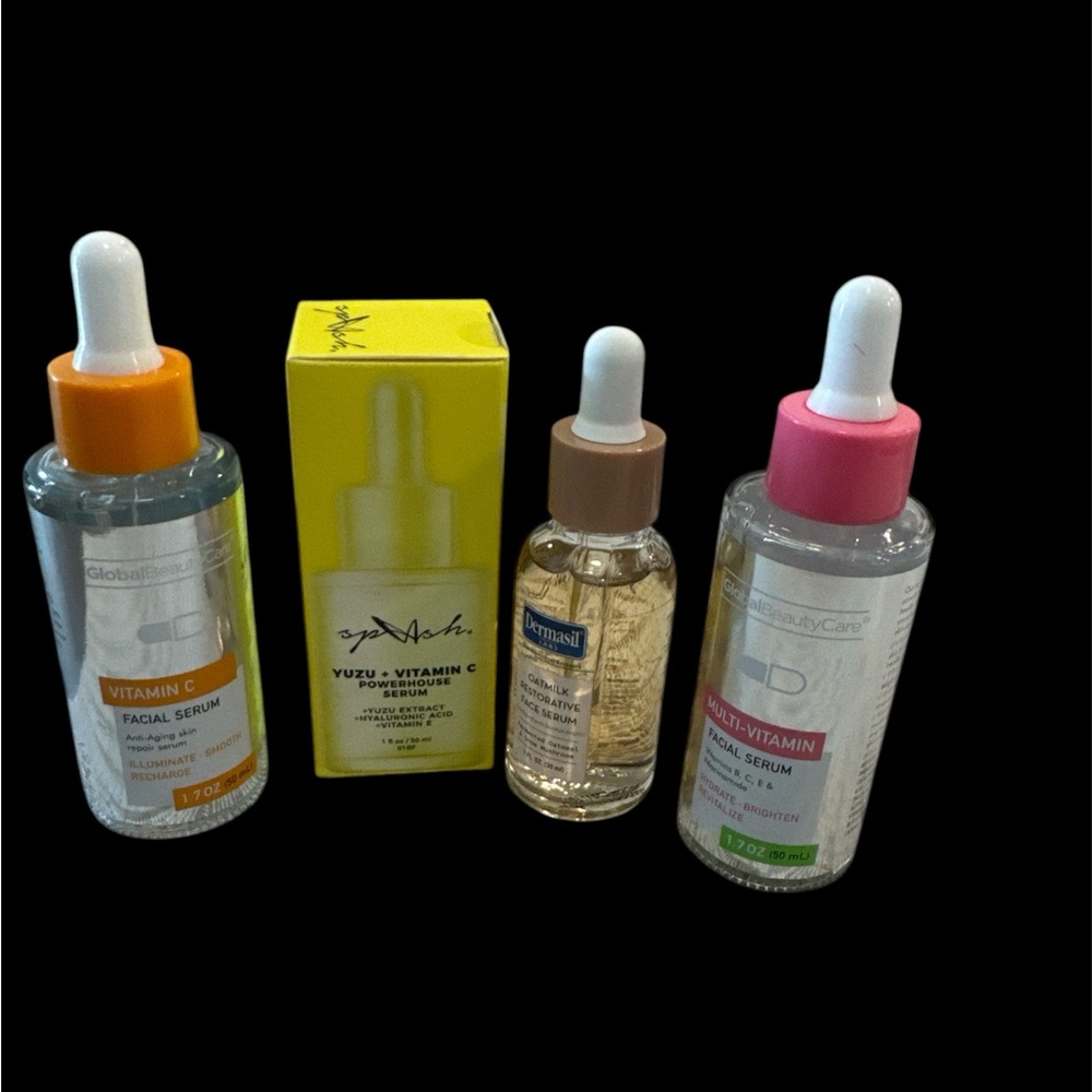 Vitamin C & Multivitamin Facial Serum Duo - Orange & Pink Bottles